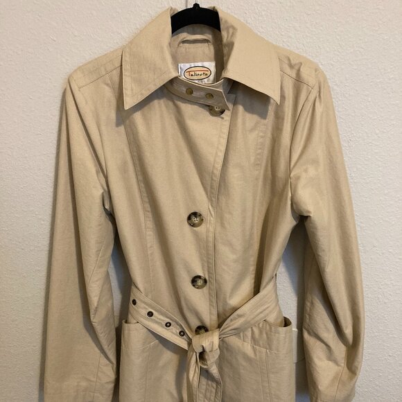 Talbots Khaki Trench Coat - Picture 1 of 12
